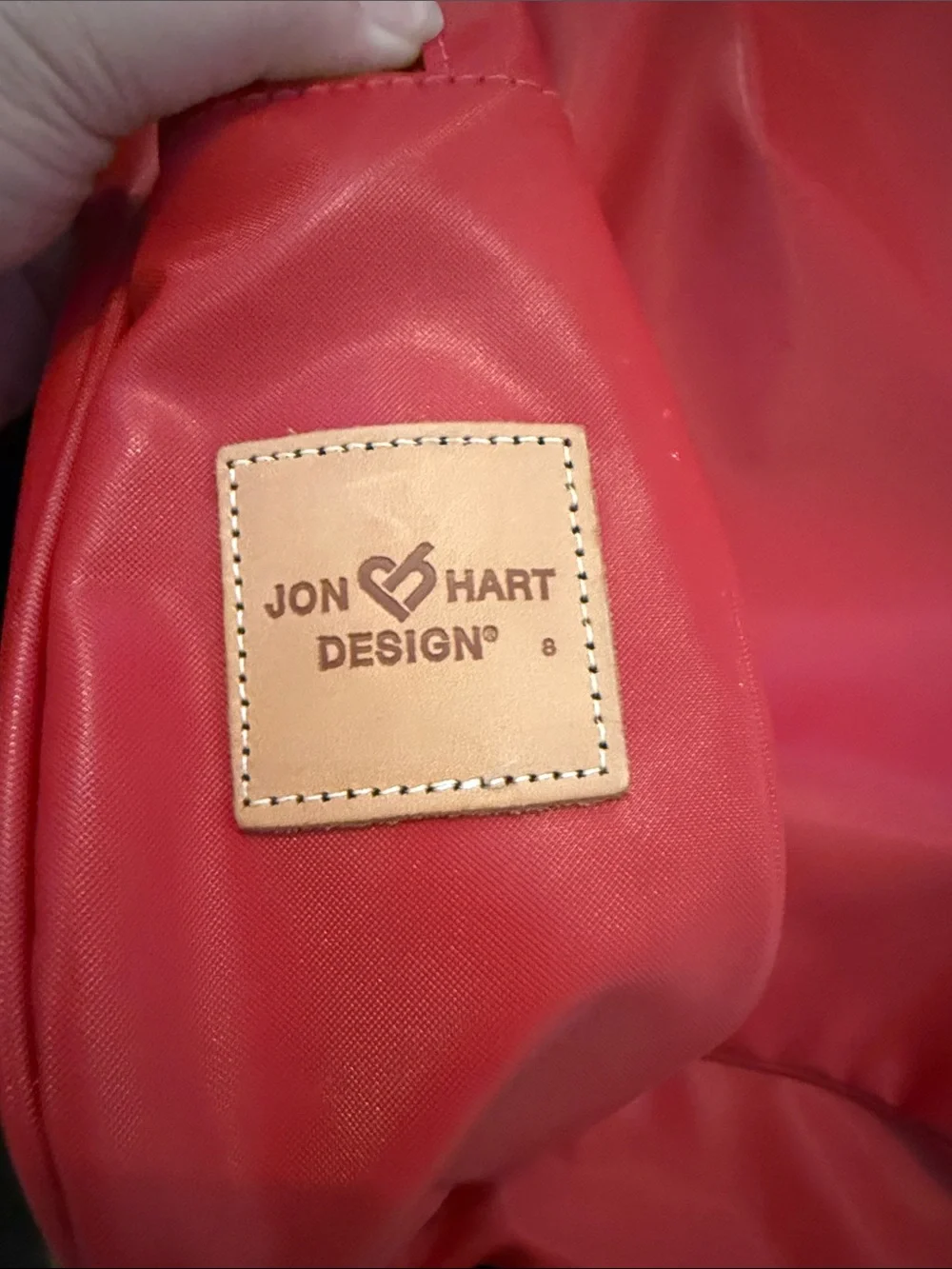 Jon Hart Design Red Garment Bag with Tan Accents